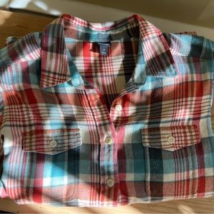 EUC - Patagonia Womens Plaid Flannel Botton down shirt - Size 8